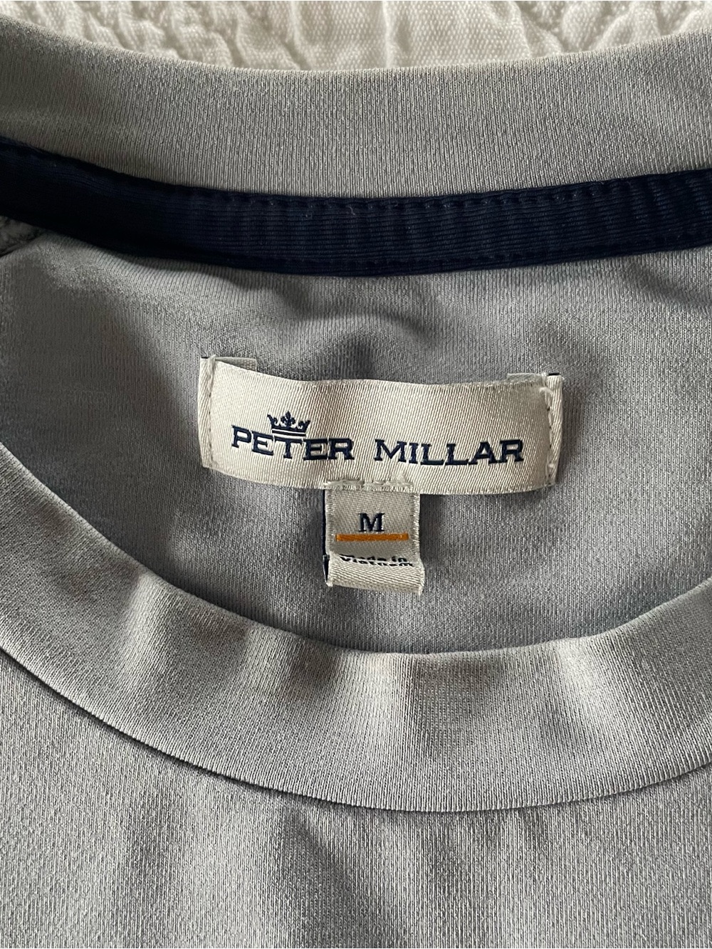 Peter Millar Men’s Cradle Performance Crewneck Shirt Light Gray Size M